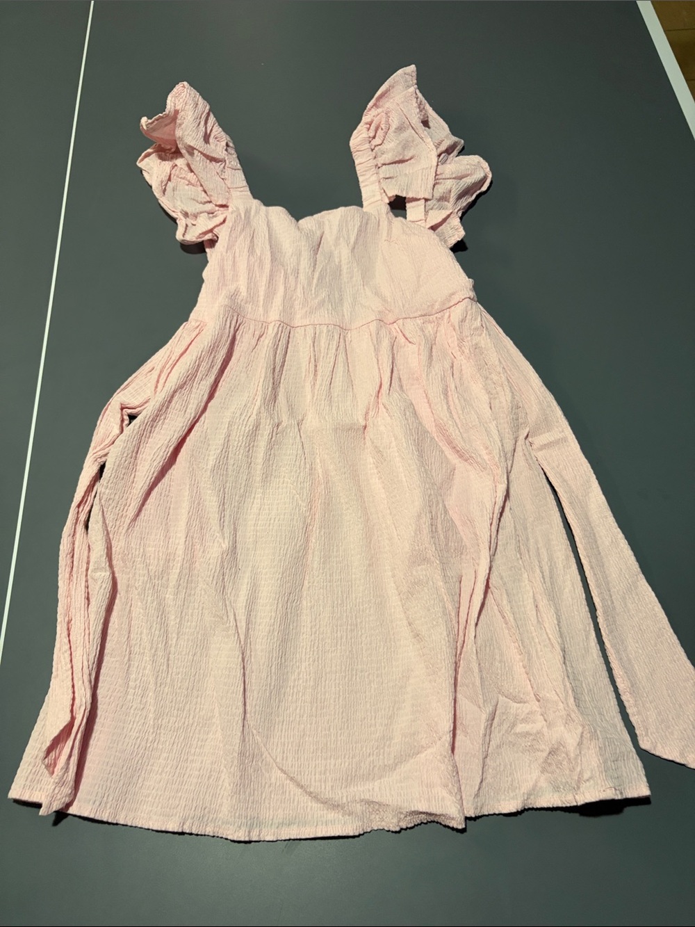 Frankie Shop Light Pink Ruffle Strap Girls' Casual Dress